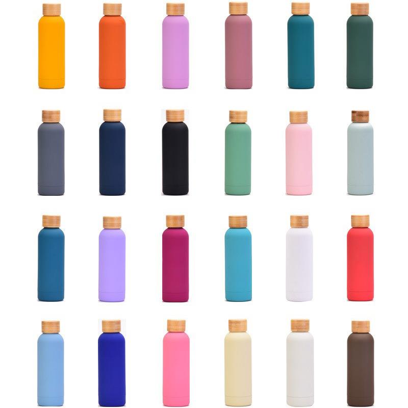 跨境热卖304不锈钢保温杯定制磨砂户外水杯竹盖复古高颜值水杯子