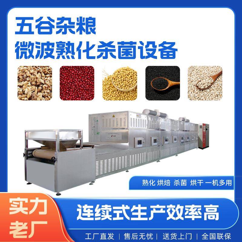 青稞米燕麦米微波熟化杀菌机隧道式五谷杂粮低温杀菌烘焙机