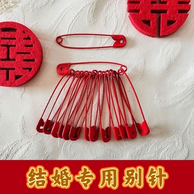 胸针红色新郎新娘胸花包袱别针结