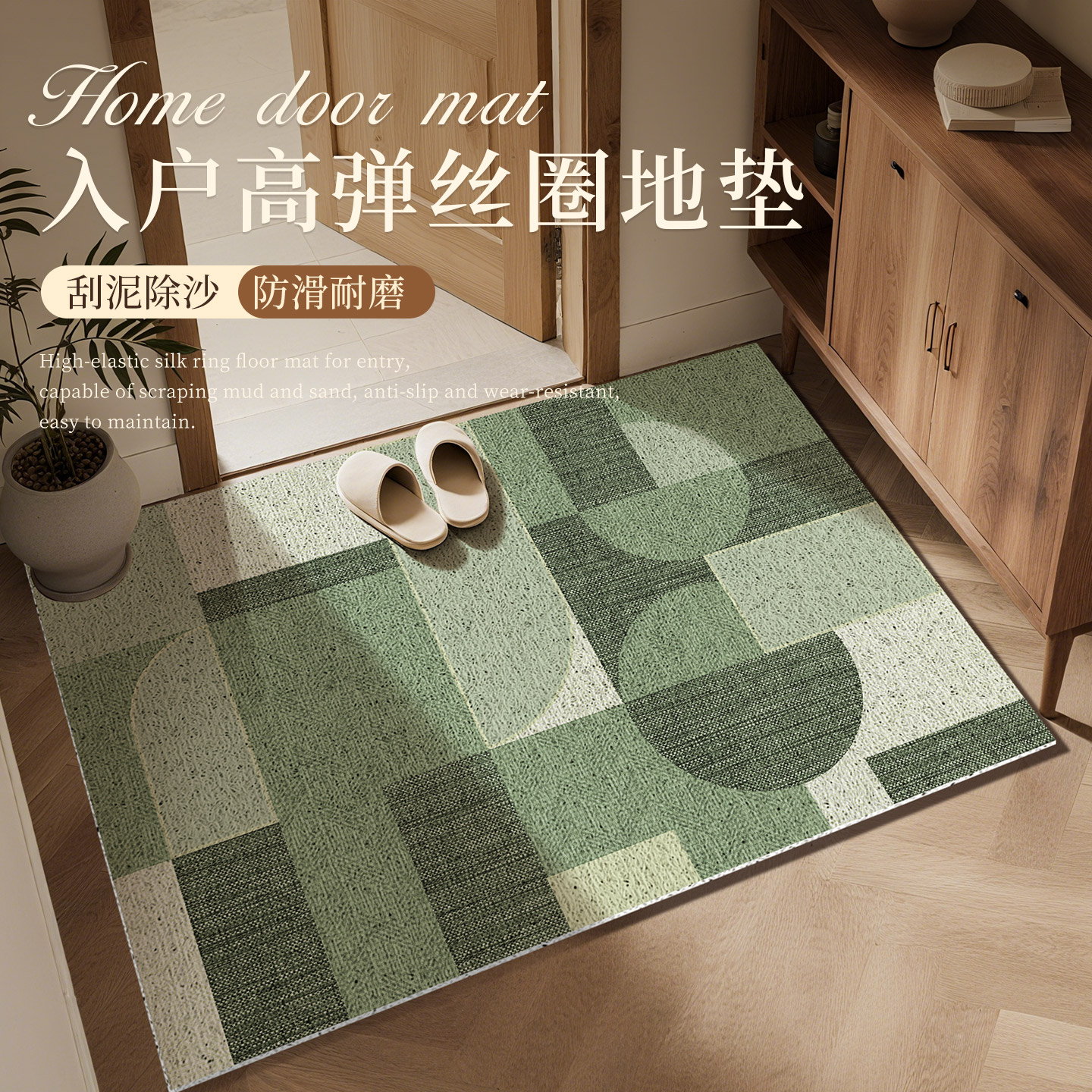 入户门地垫丝圈耐脏防滑垫子门口脚垫家用进门门外除尘地垫可定制