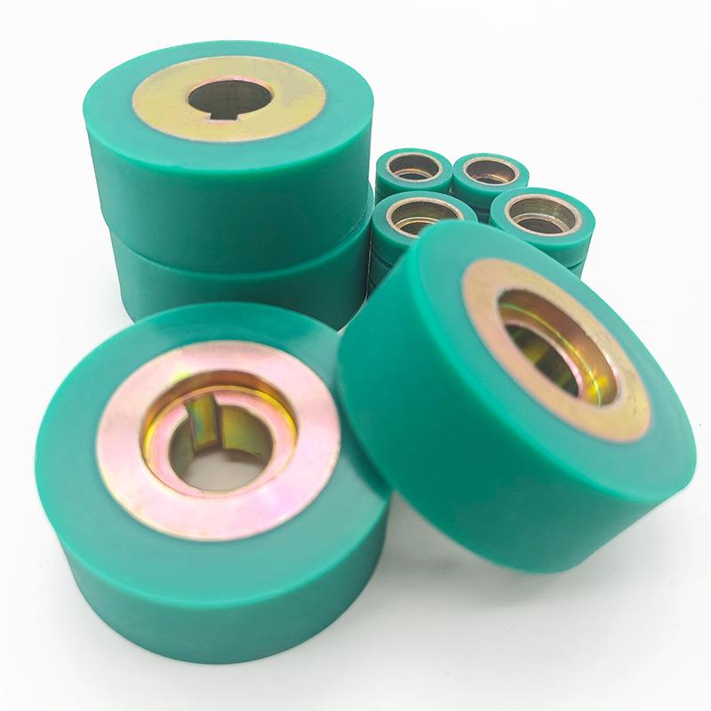 压胶机胶轮滚轮有齿上下大胶轮防水贴胶条压轮绿色胶轮服装