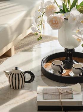 现代简约花瓶花器茶具组合软装摆设样板间售楼处客厅茶几桌面摆件