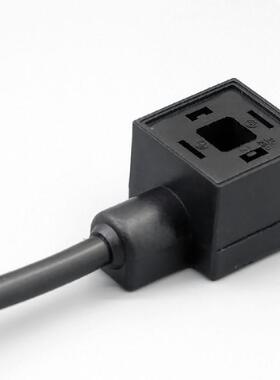 电磁阀液压阀防尘防水带灯带线插头AC/DC24V4A一体接线浇筑插头