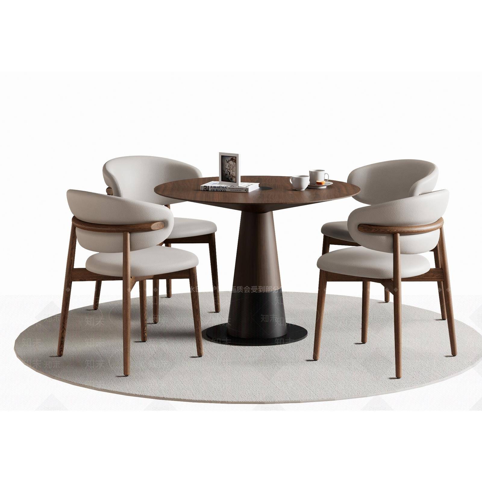 现代售楼处洽谈桌椅组合酒店会所美容院休息区一桌四椅谈判接待椅