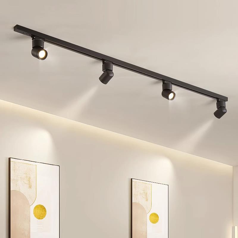 明装射灯led滑轨店铺商用轨道灯长条家用客厅无主灯防眩光导轨灯