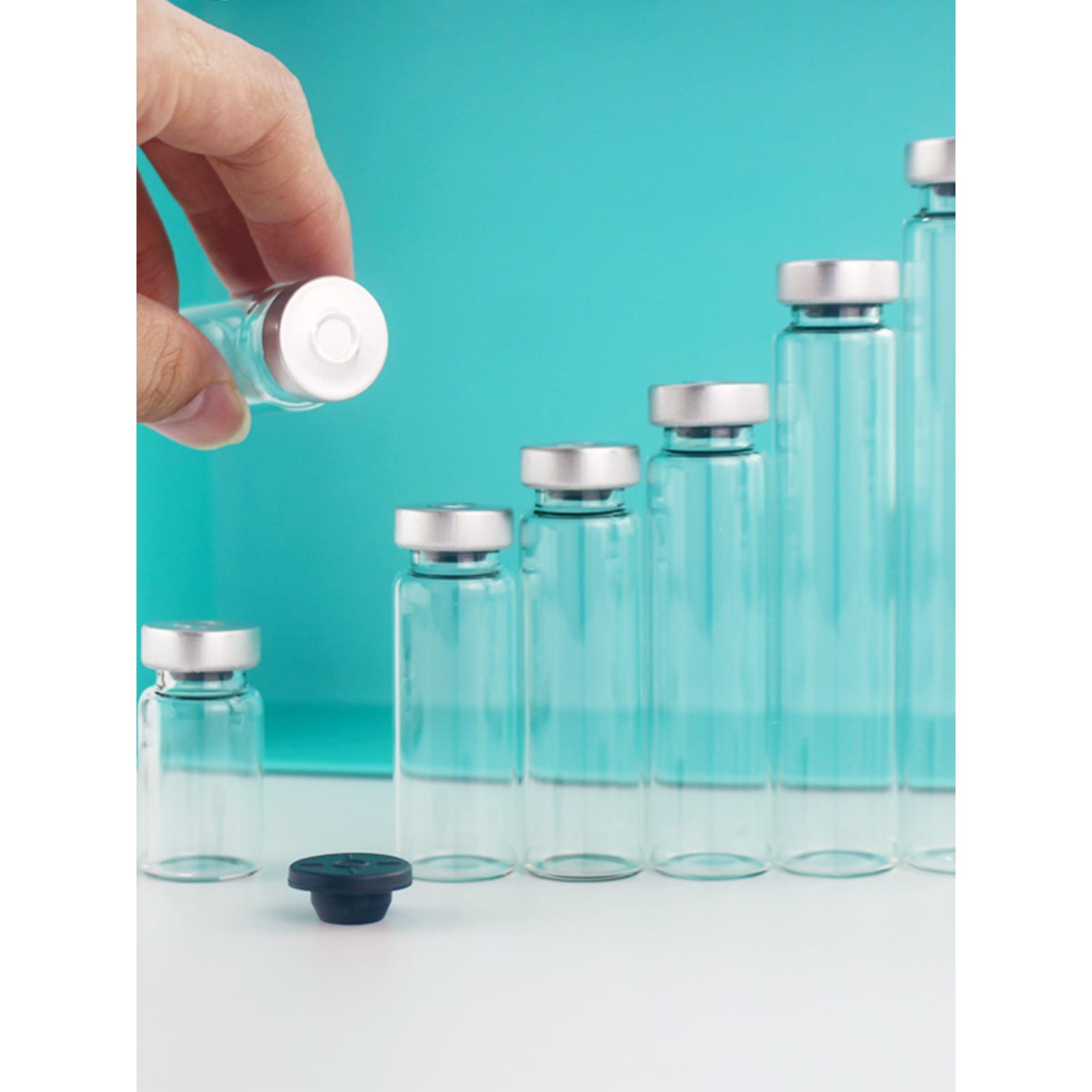 包邮全铝盖胶塞西林瓶试管生化学实验器材银镜试验耗材玻璃瓶学生