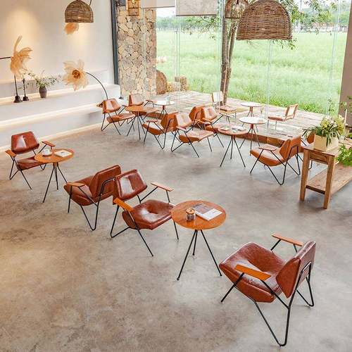 咖啡厅奶茶店桌椅组合西餐厅接待洽谈沙发休息区清吧茶楼卡座商用