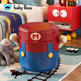 Babyview超级马里奥垃圾桶家用2025新款可移动客厅卫生间厨房专用