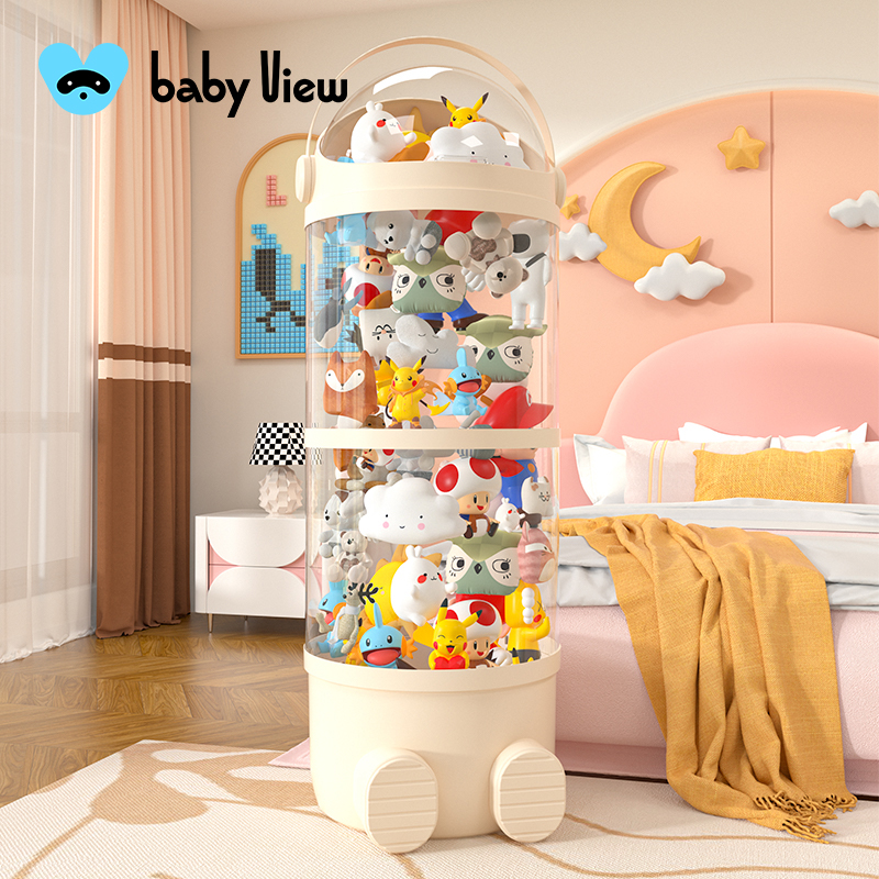 Babyview娃娃收纳桶透明加厚家用大容量超大防尘毛绒玩具收纳神器