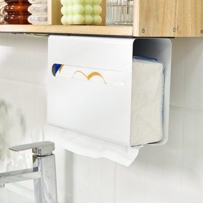 卫生间擦手纸巾盒壁挂式家用镜柜下倒挂厕所抽纸收纳盒悬挂免打孔