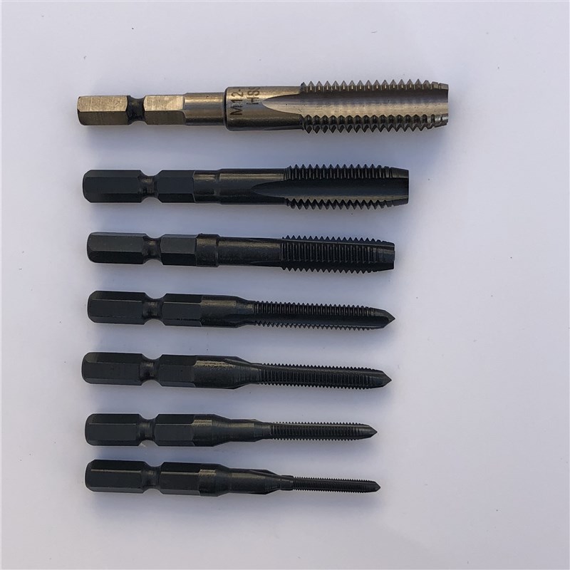 气动丝攻六角柄直槽丝锥手电钻攻B丝头风批柄机用攻螺纹牙先端机