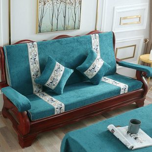 实木沙发垫带靠背老式 红木质头坐垫子加厚连体春秋联邦椅海绵定做