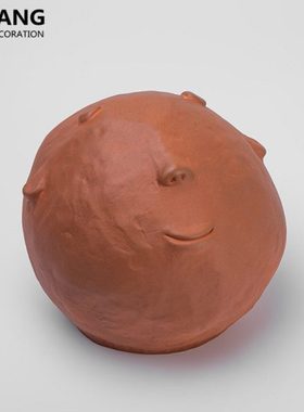 北欧创意抽象笑脸陶瓷人像雕塑摆件现代简约玄关样板房家居装饰品