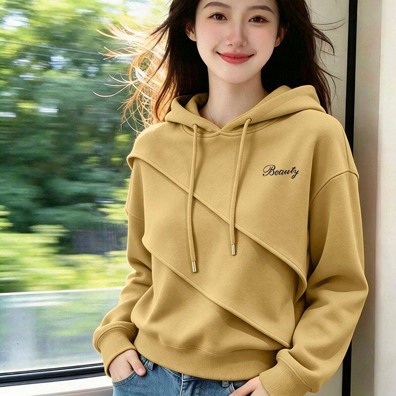 2026秋冬纯棉连帽大码卫衣女