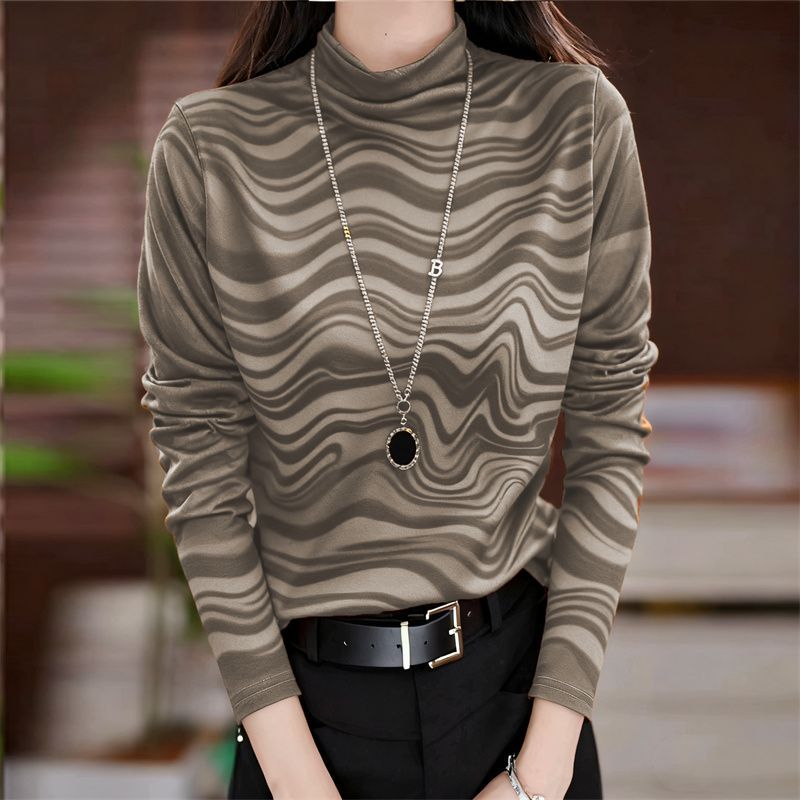 水墨风半高领保暖通用型大码常规