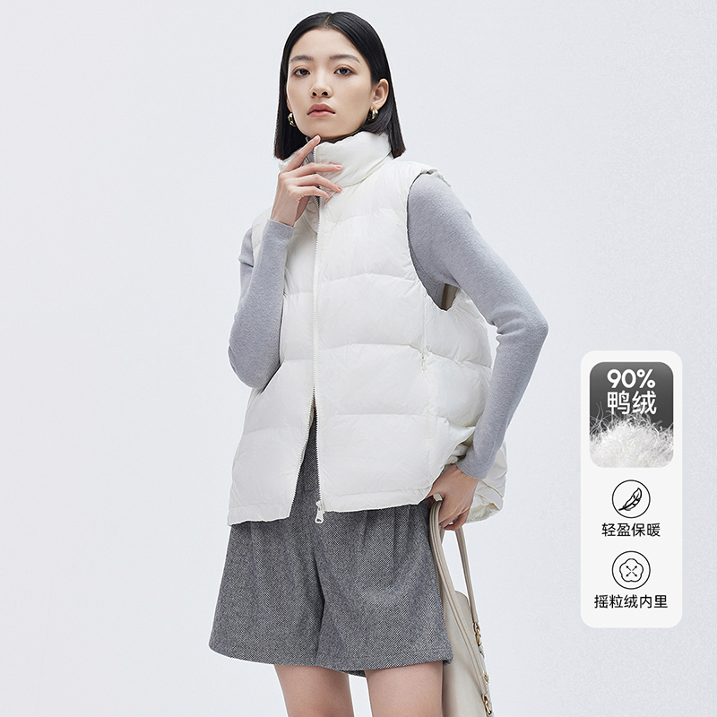 羽绒马甲女秋冬宽松韩版背心坎肩轻薄羽绒服外套90白鸭绒外穿