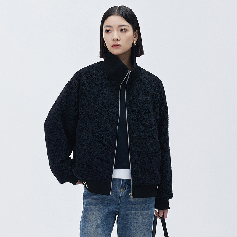 立领夹克短款羽绒服女