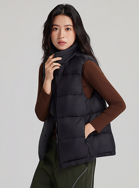 heure 22马甲女立领韩版背心坎肩外穿轻薄羽绒服外套90白鸭绒2005