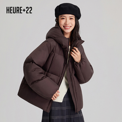 heure22羽绒服女短款连帽