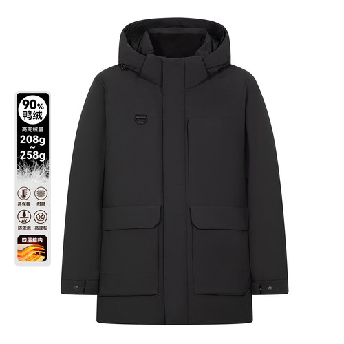【生活三防】90鸭绒男装羽绒服中长款东北工装户外毛领派克服
