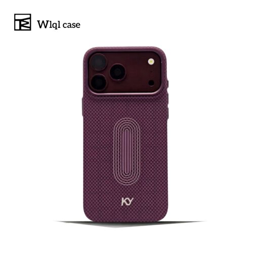 【WLQL原创家】轻奢勃艮第红经纬凯夫拉纹适用苹果18promax手机壳磁吸iPhone18/17pro保护套17promax全包防摔