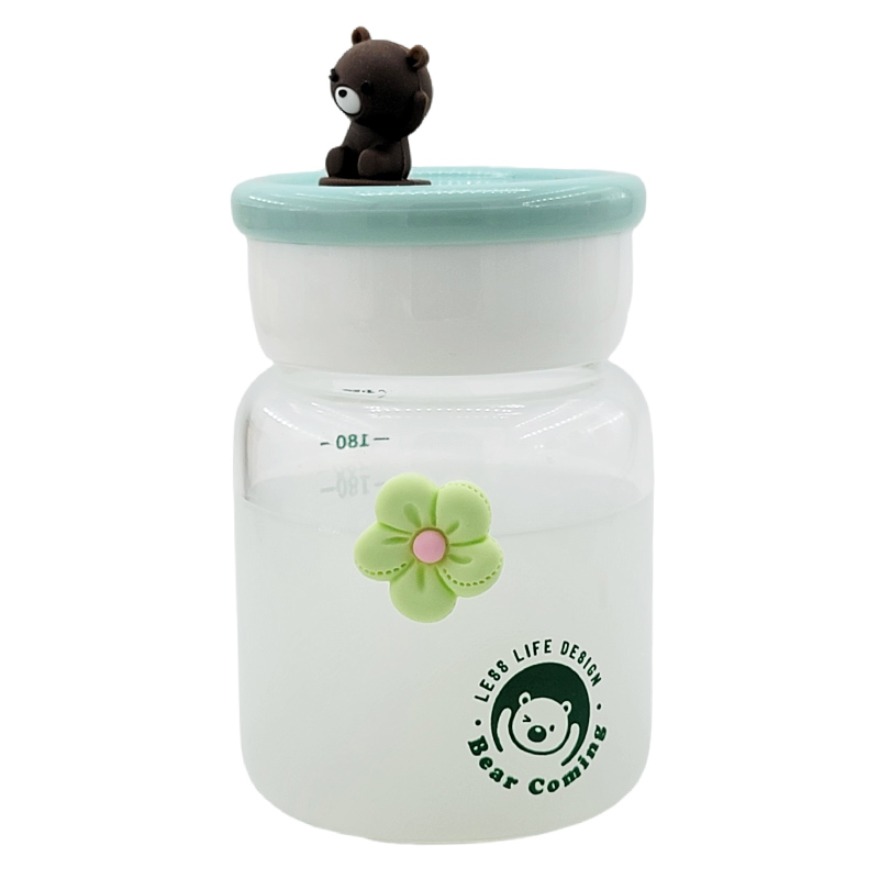 250毫升玻璃杯迷你小巧带刻度儿童水杯小号耐高温便携豆浆杯可爱