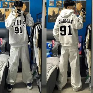 秋冬款 纯棉国潮字母印花帽衫 男女街头宽松基础休闲连帽卫衣情侣款