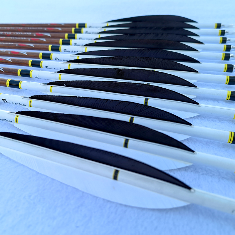 .2mm千三真羽木纹纯碳素箭支美猎传统弓射箭射击比赛练习箭