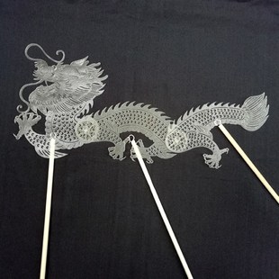 皮影戏表演道具 动物龙 DI 半成品上色 带操作杆儿童手工作业