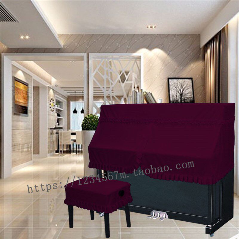 意大利加厚丝绒钢琴罩半罩布艺琴防尘凳罩欧式现代