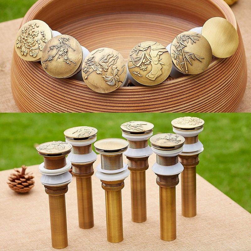 仿古加长螺纹下水器加厚台面超长排水大理石石头盆砖砌洗手池下水,家装主材,下水器,淘宝优惠券,粉丝福利购,淘宝优惠卷