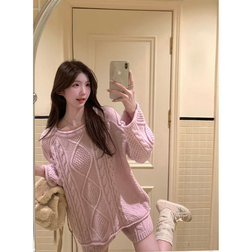 清仓特价 jijilulu积极璐 柔软时光 30棉羊毛衣女慵懒圆领套头衫