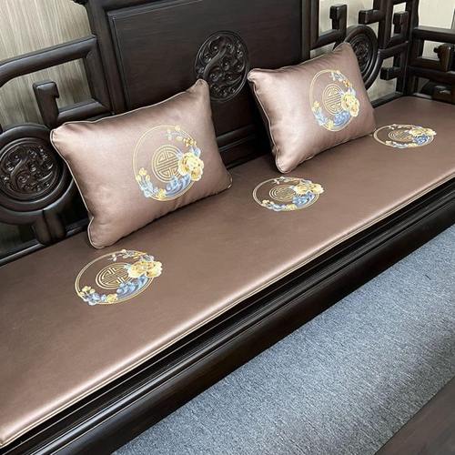 中式红木坐垫定制夏季凉席双面通用款式实木沙发餐椅茶椅组合定制