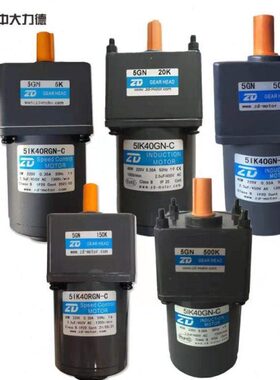 中大40W微型交流调速齿轮减速电机马达5IK40RGN-C 5GN3K-5GN300K