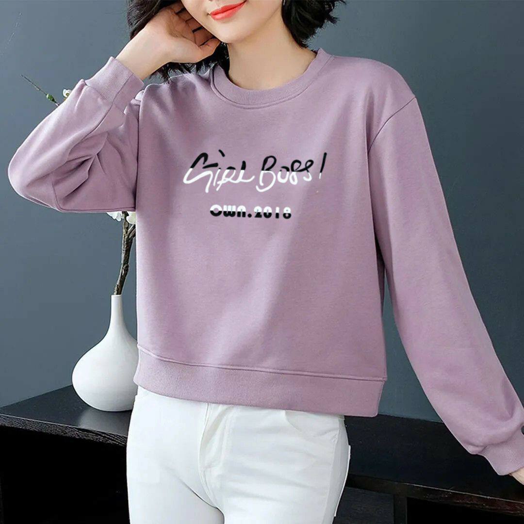 精梳纯棉 卫衣女短款高腰韩版宽松显瘦百搭秋冬新款圆领外套ins潮