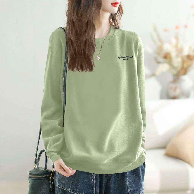 春秋新款纯棉女装长袖卫衣时尚韩版洋气宽松遮肉显瘦慵懒风上衣服