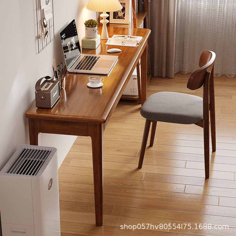 全实木窄书桌宽40/45/55cm电脑桌靠墙长条桌桌子纯实木现代简约
