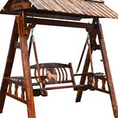 秋千户外外防腐木原木卧室双人摇篮阳台吊椅室内庭院摇椅家用吊篮