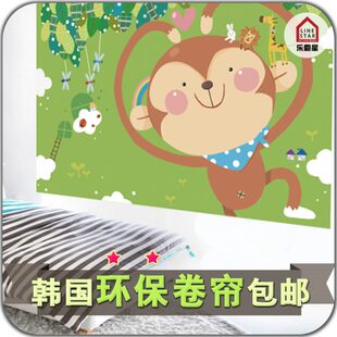 全遮光阳台卷帘成品定制轨道 遮光布窗帘卧室飘窗免打孔防晒窗帘