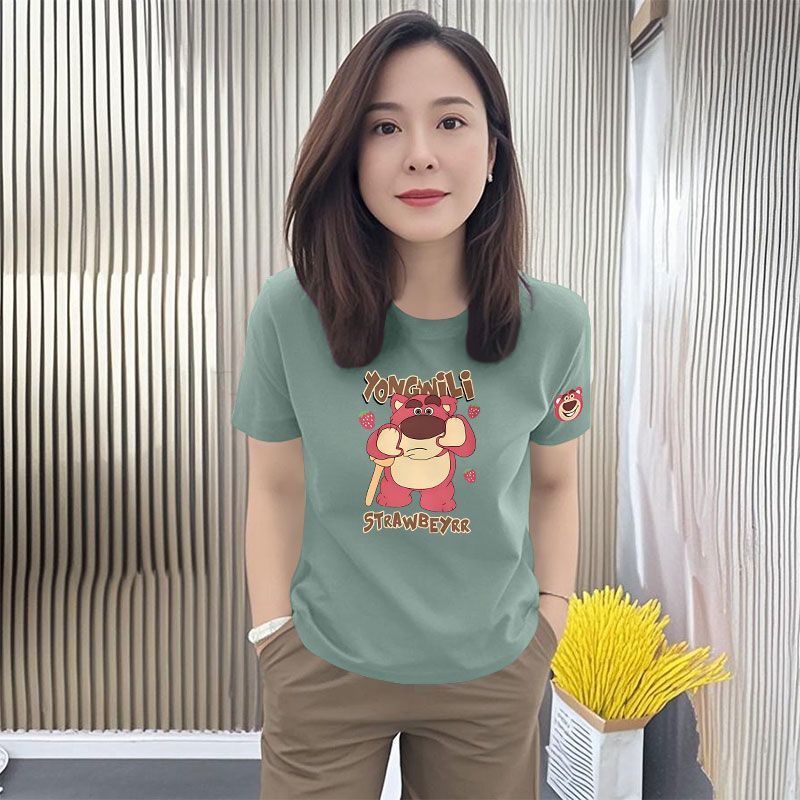 精梳纯棉女士短袖T恤夏季新款洋气设计感半袖潮流正肩上衣体恤衫
