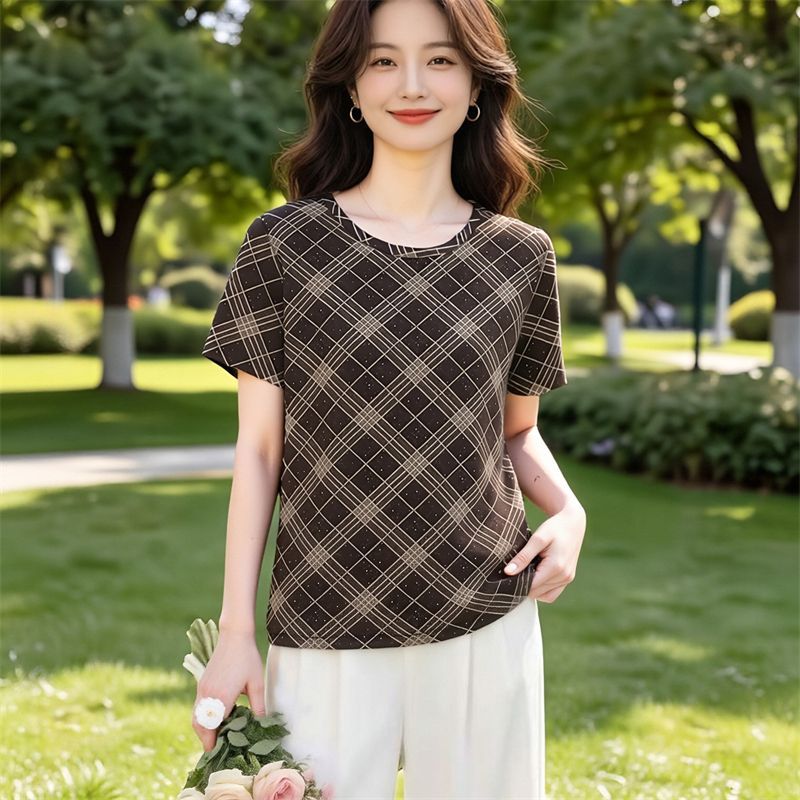 夏季薄款扎染印花宽松短袖T恤女