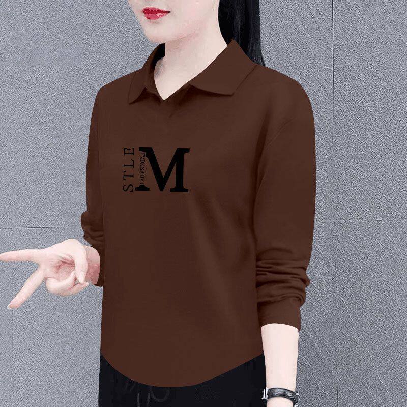 精梳纯棉时尚长袖T恤女