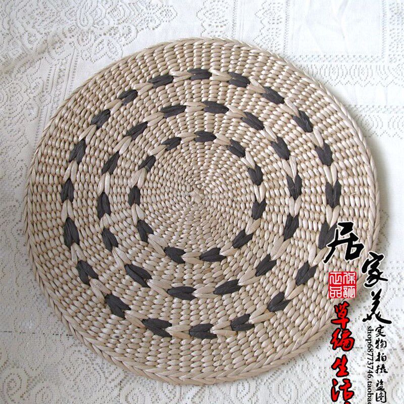 草编蒲团榻榻坐垫汗蒸房飘瑜珈垫草席手编蒲草精品圆形打座垫
