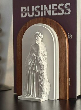 中古风实木书挡个性创意人像书立民宿卧室玄关书柜桌面法式