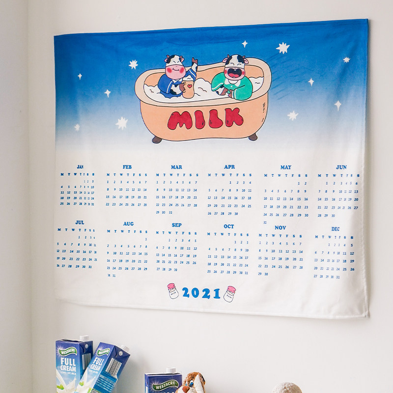 挂画挂布牛年历日历拍照道具装饰挂毯学生宿舍房间背景布墙布,居家布艺,挂毯/壁毯,淘宝优惠券,粉丝福利购,淘宝优惠卷