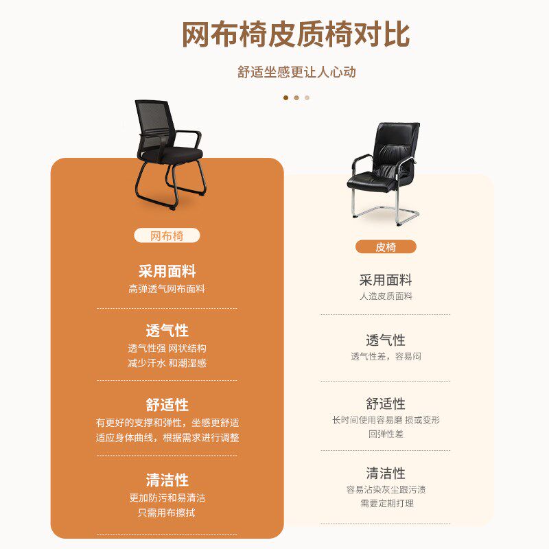 中伟办公椅电脑椅弓形会议椅员工体工学椅学习椅网布椅