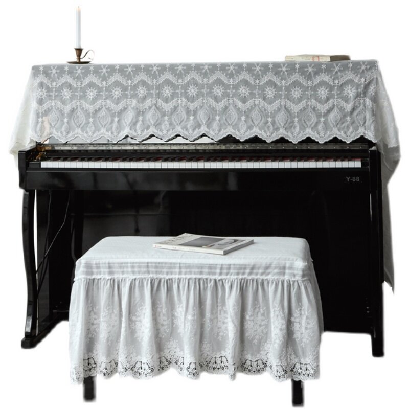 钢琴盖布法式蕾丝钢琴罩全罩防尘现代电子钢琴半罩布