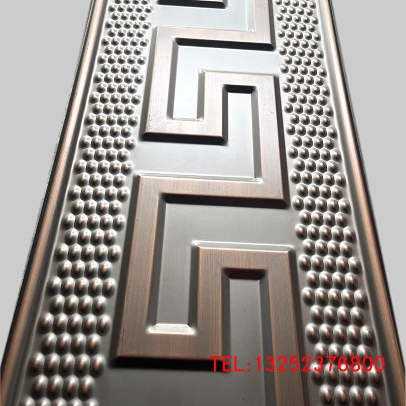 锌铁合金中式压边条0不锈钢仿铜门裙拉丝古铜色腰线木门装饰板