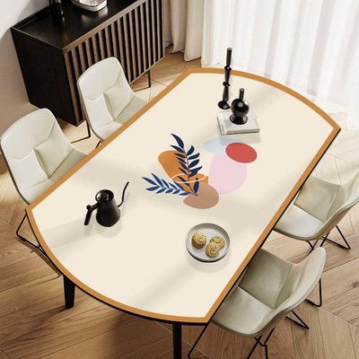 新款桌布椭圆防油防水圆弧形餐桌垫圆桌半圆防滑硅胶桌垫