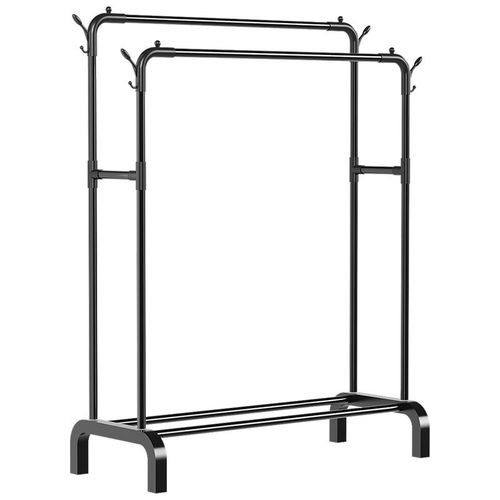 家用铁艺衣帽架晾衣架落地式杆挂衣架出租房阳台晾晒架